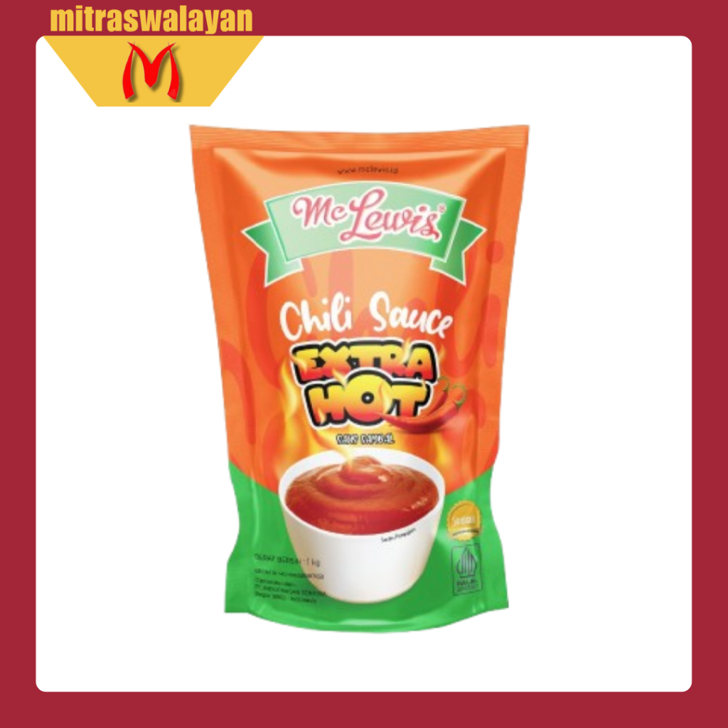 

Mc Lewis Saus Cabai Extra Hot Kemasan Pouch 1 kg