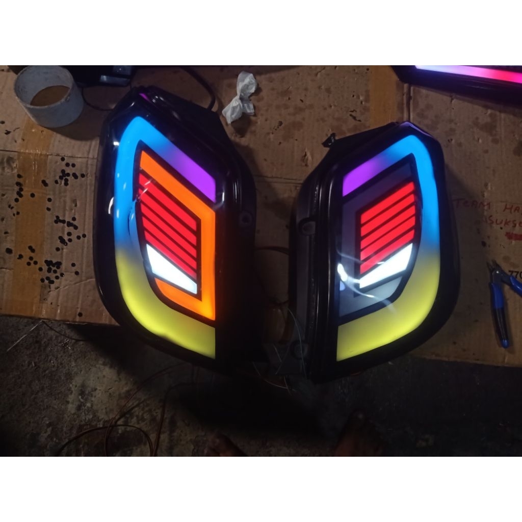 Stoplamp Agya Ayla Lama Custom Smoke RGB Matrix Padlepop