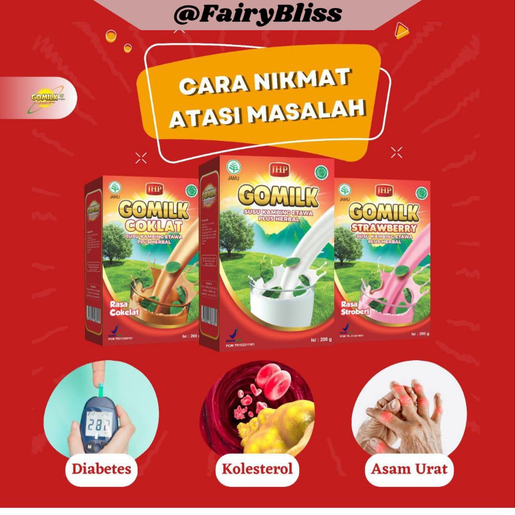 

Gomilk Susu Kambing Etawa FREE SHEETMASK. Susu untuk Magh Susu Penggemuk Badan Susu Penambah Nafsu Makan Susu Anak Sehat Susu Pereda Nyeri Susu Tulang Sendi Kolesterol