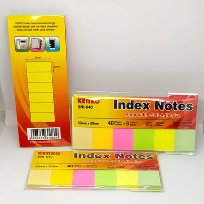 

Kenko Index notes SNI-640 - Sticky note - memo tempel bisa menempel warna warni penanda halaman penanda index Ori 100% Original Asli Authentic