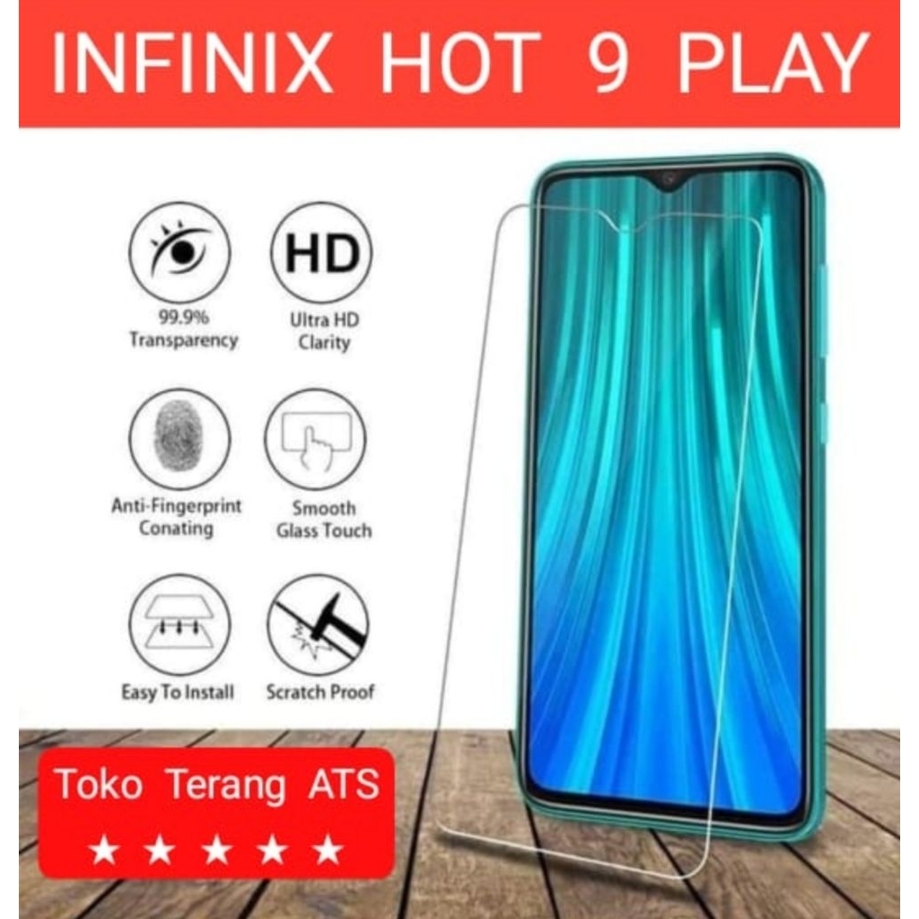 Tempered Glass Tipe Hp Infinix Hot 9 Play Pelindung Layar Handphone Depan Temper Anti Gores Tg Melin