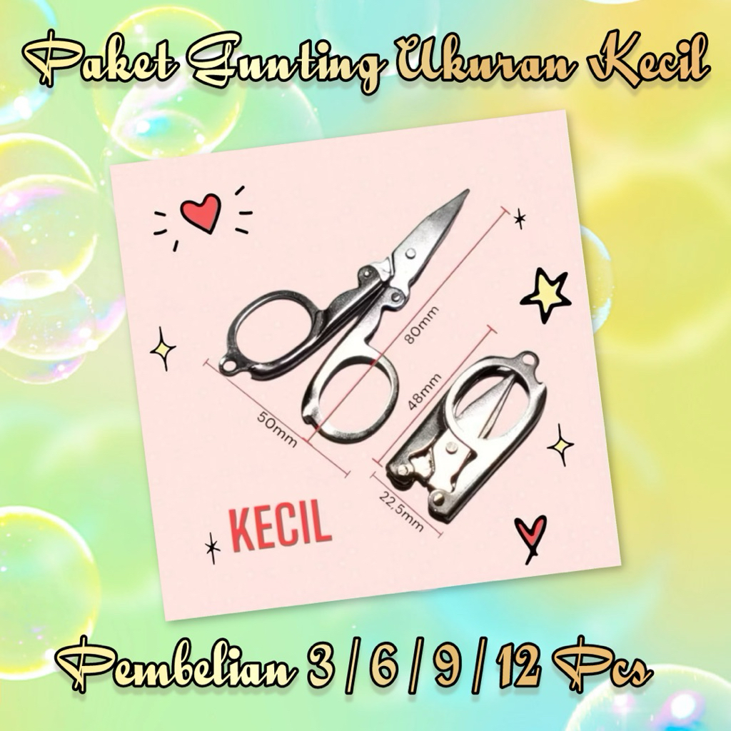 

{Khusus Pembelian Paket}Atk Gunting Lipat / Gantungan Kunci / Gunting Traveling / Kerajinan Tangan