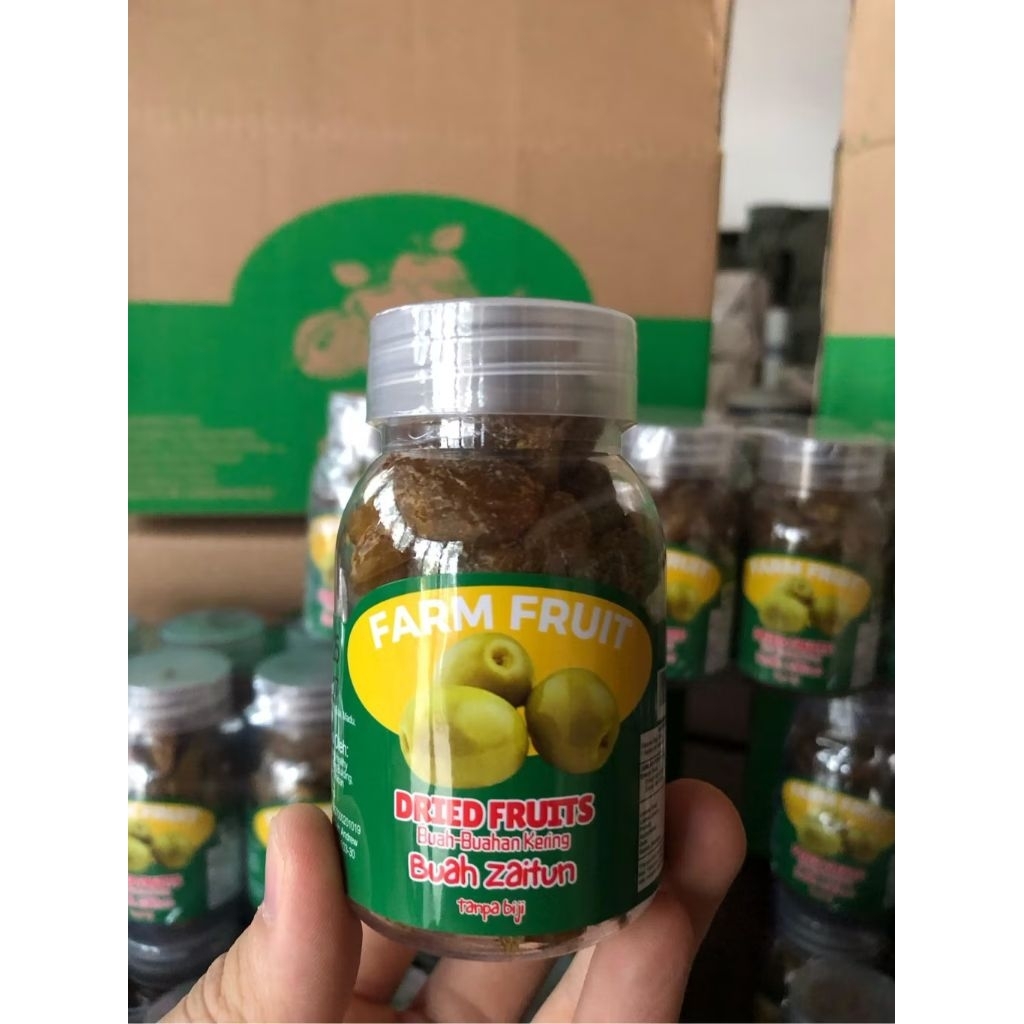 

FARM FRUIT Buah Zaitun Tanpa Biji 100g Lichorice Kana Preserved Olive Seedless