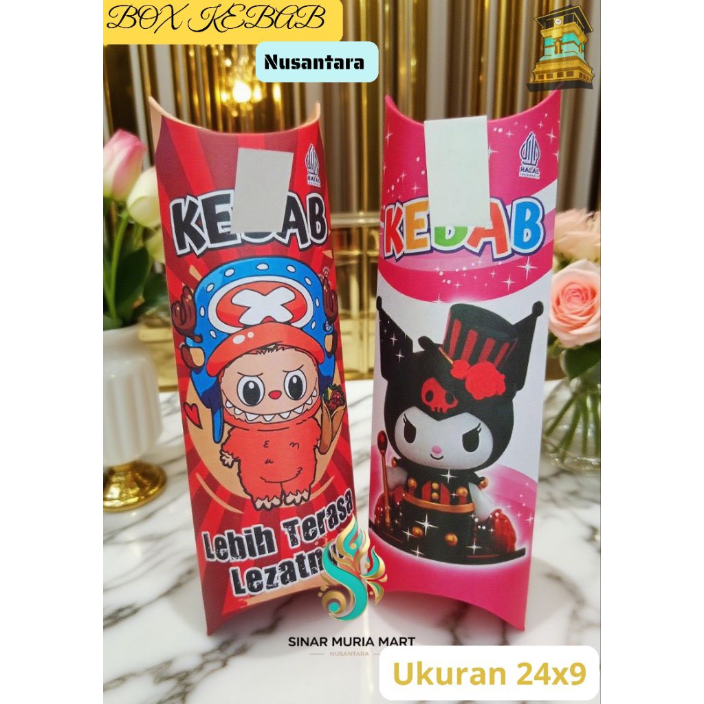 

Wadah Kebab eksklusif, Kotak kebab Nusantara,Dus Bungkus Kebab Besar isi 100 pcs