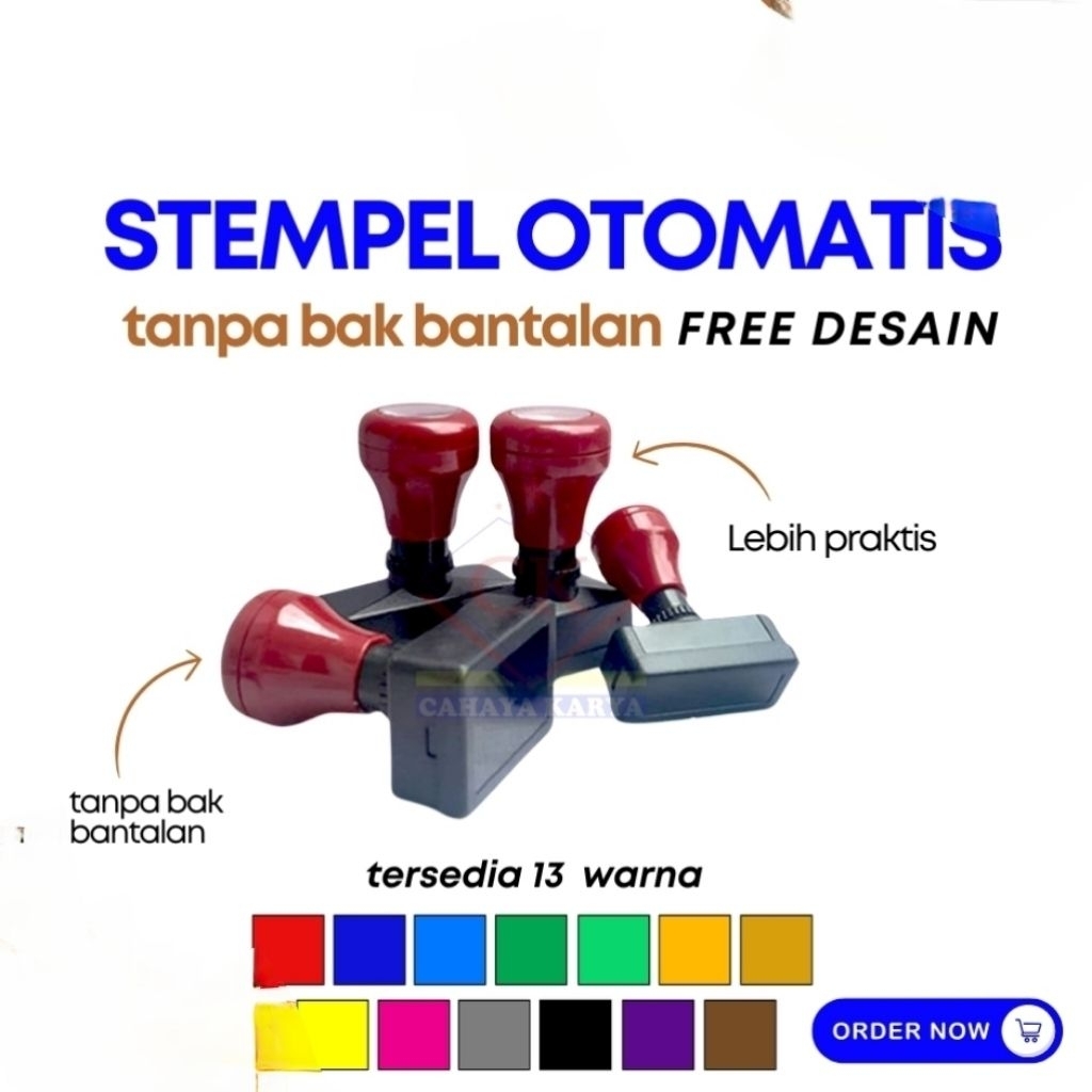 

STEMPEL OTOMATIS,SATU WARNA BISA COSTUM DAN GRATIS DESIGN