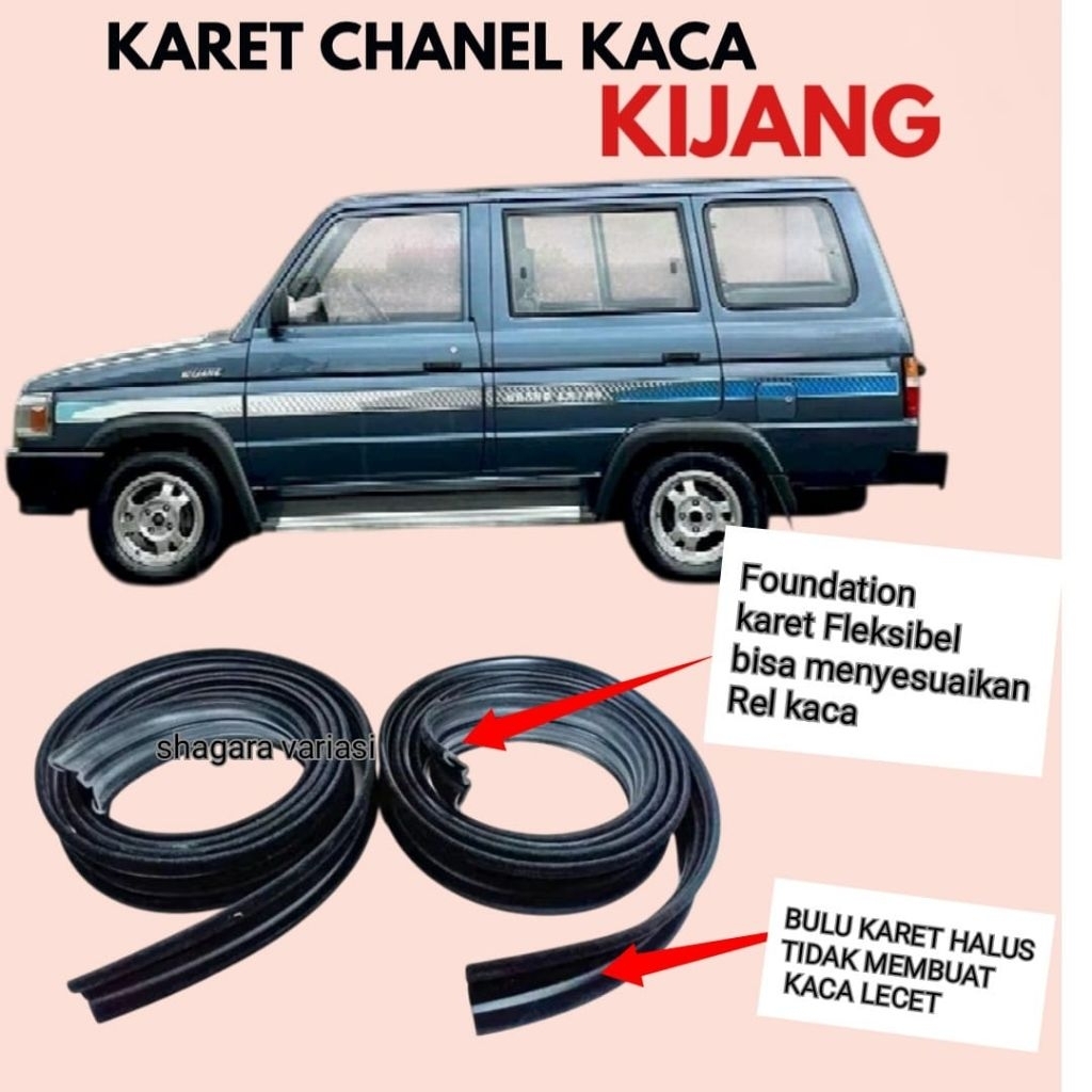 KARET CHANNEL KACA PINTU KIJANG / KARET NAIK TURUN KACA PINTU KIJANG