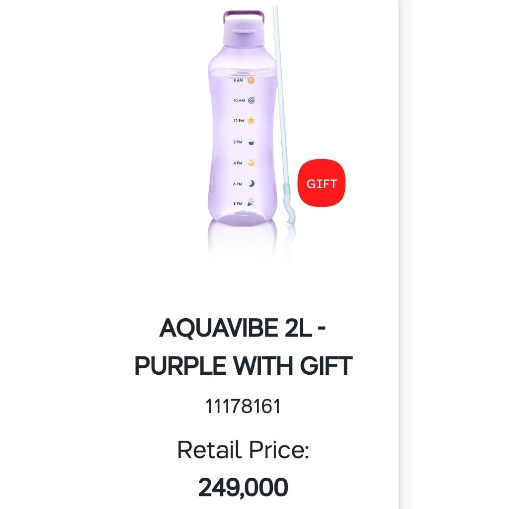 tupperware aquavible botol 2ltr