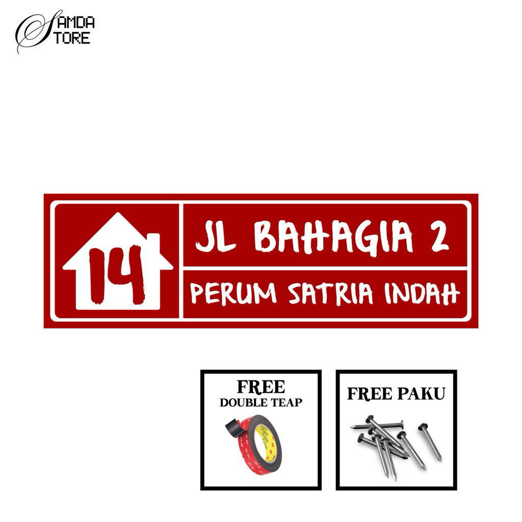 

PAPAN NOMOR DAN ALAMAT CUSTOM UKURAN 30x10