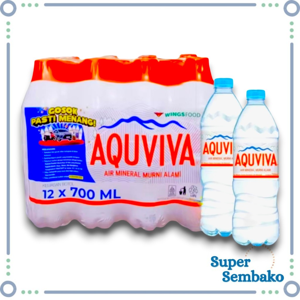 

AIR MINERAL AQUVIVA WINGS FOOD ALAMI MURNI SEHAT 700ML ISI 12 BOTOL