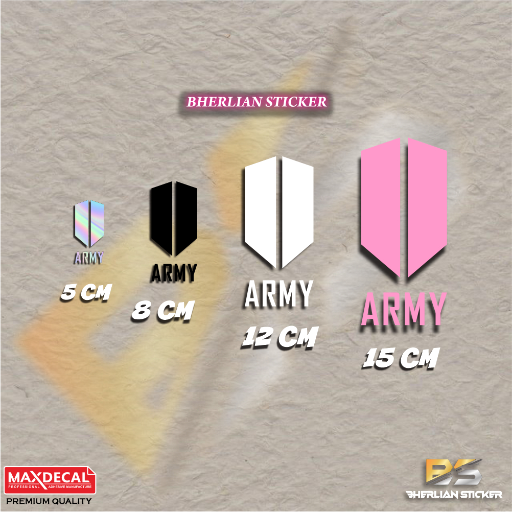 

Sticker Logo BTS Army Kpop Asahi Maxdecal Proses Cutting