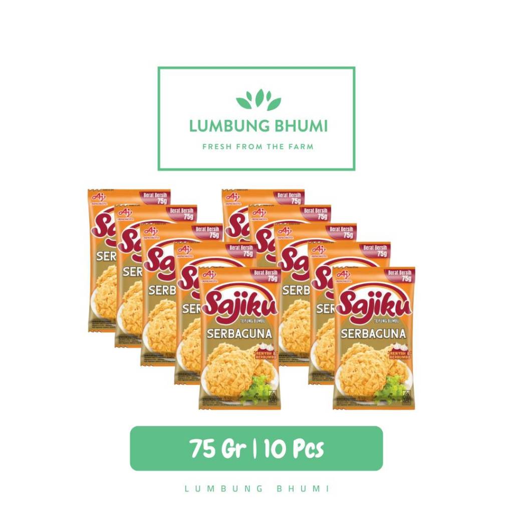 

SAJIKU Tepung Bumbu Serbaguna 75 Gr 1 Renceng 10 Pcs - Lumbung Bhumi