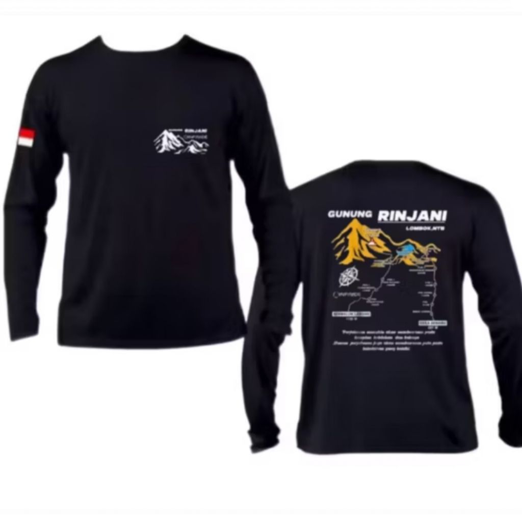 Kaos Lengan Panjang Gunung Rinjani Lombok Ntb