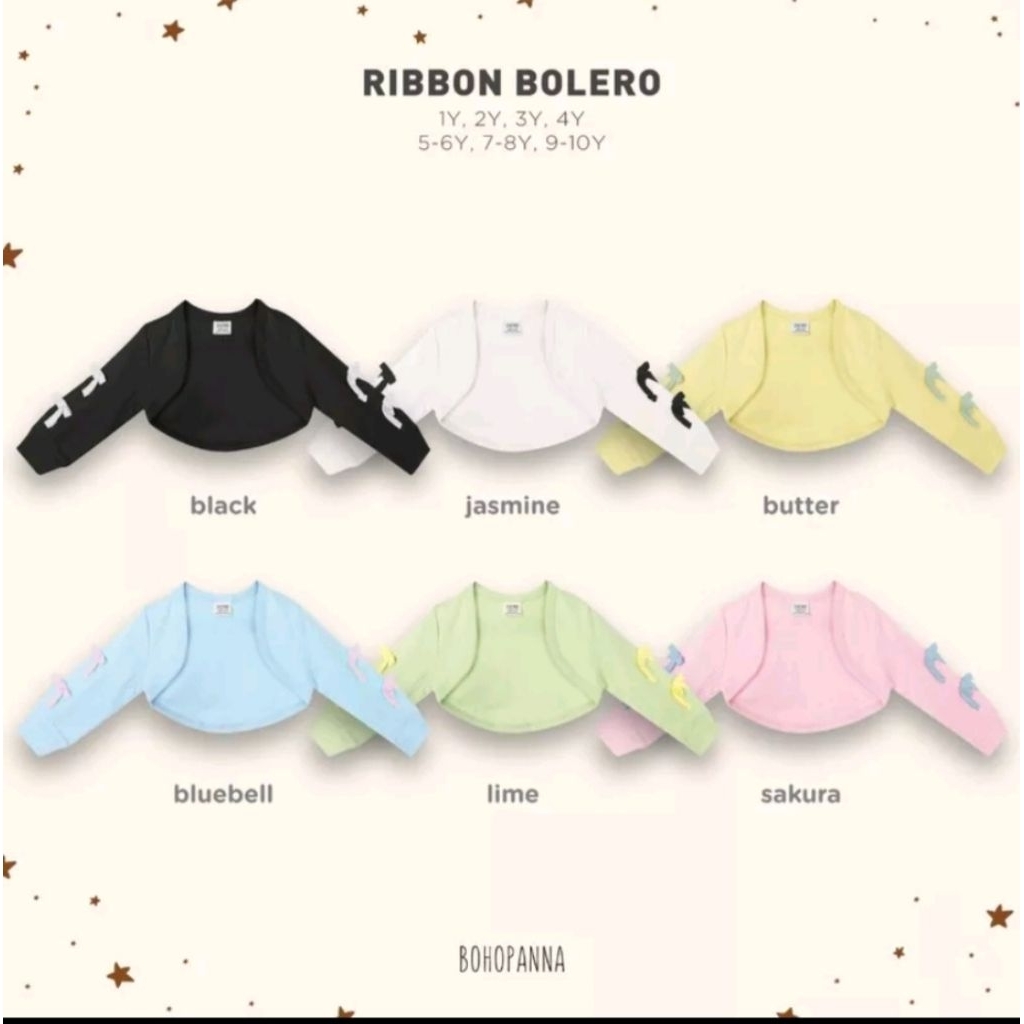 bohopanna/ribbon bolero/cardigan anak perempuan