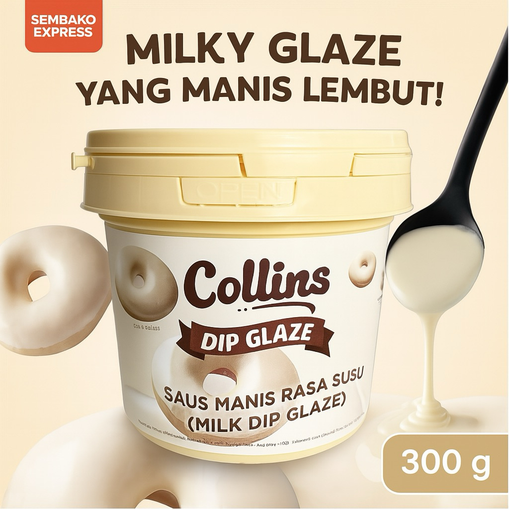 

Collins Dip Glaze Susu 300g – Milky Glaze Manis & Lembut