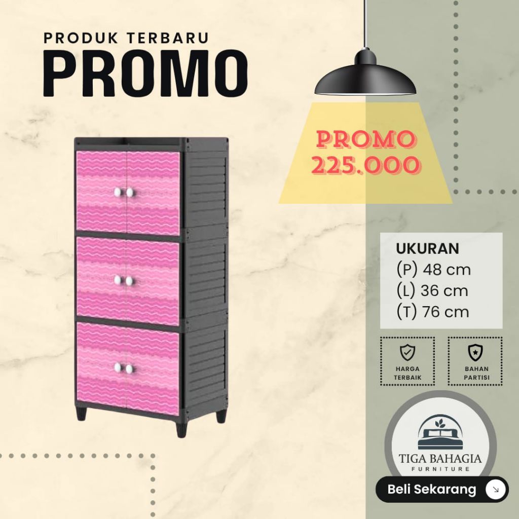 lemari pelastik kos pink