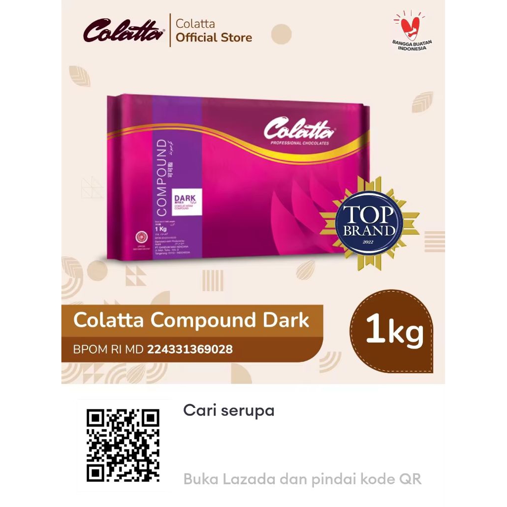 

Colatta Compound Chocolate Dark - Coklat Batang 1Kg