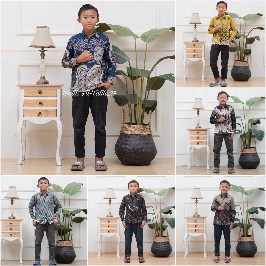 Kemeja Batik Anak Laki-Laki Modern Baju Batik Anak Laki-Laki Matt Katun Premium