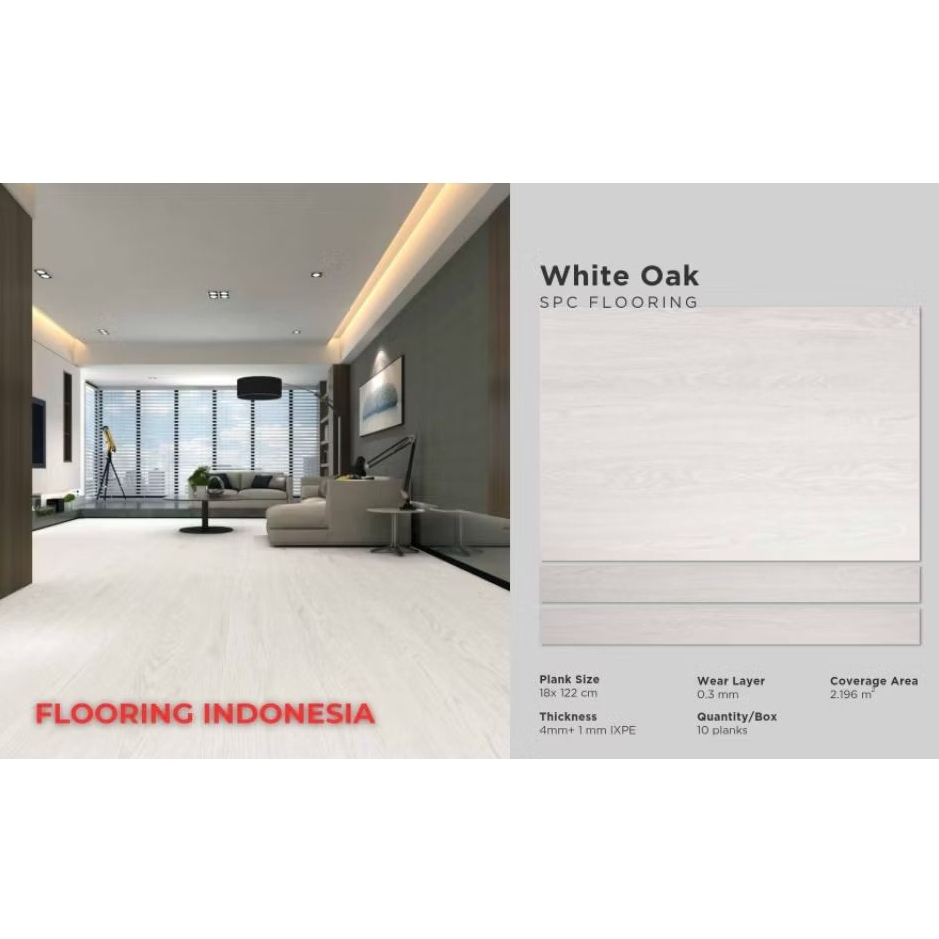 Flooring Marvel Purecore White Oak SPC lantai kayu tebal 5mm/Box