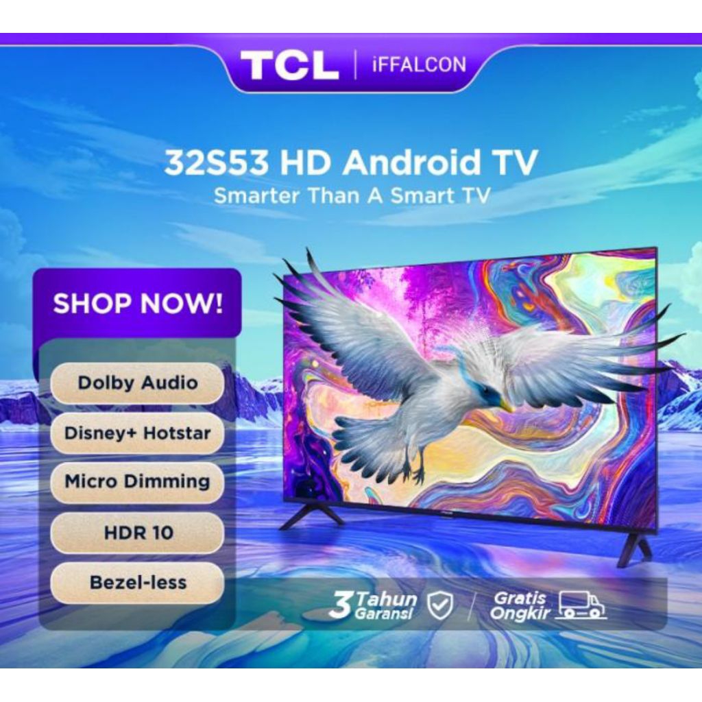 TV TCL iFFALCON 32 INCH ANDROID TV 32S53/ PROMO