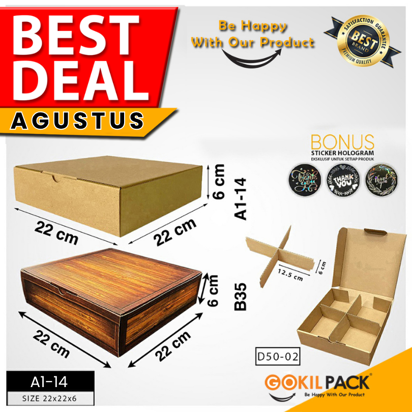 

Kotak Kue | Dus Kue | Kotak Serbaguna | Kotak Murah Kraft 22x22x6 I A1-14