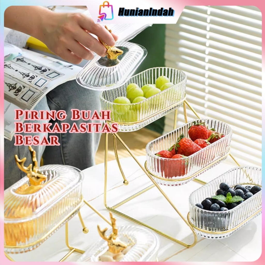 Tempat Buah Toples Tempat Buah Wadah Buah Estetik Toples Akrilik Set Toples Cemilan Toples Lebaran