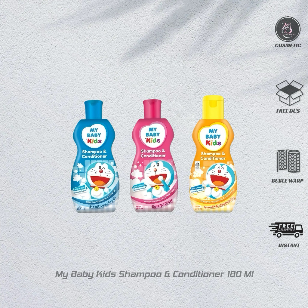 My baby kids shampoo & conditioner series 180 ml , Shampoo plus conditioner untuk anak anak