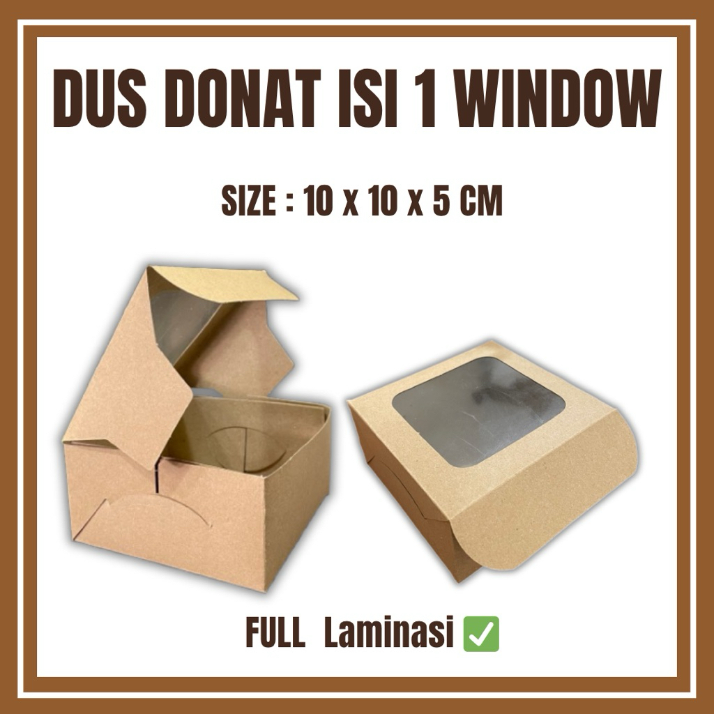 

Kemasan Donat isi 1 window - Dus donat isi 1 craft window - full laminasi Termurah Terlarm
