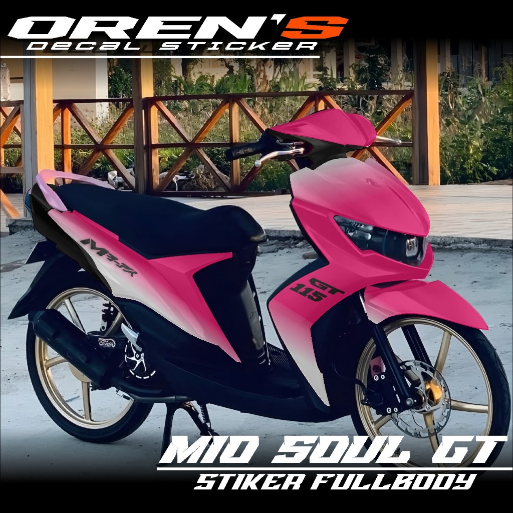 Decal Stiker Full Blok Yamaha Mio Soul GT - Stiker Variasi Mio Soul GT Design Gradasi Warna Simpel