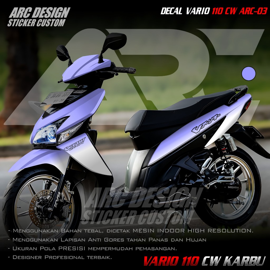 (COD PROMO) TERBARU Decal Stiker Skotlet Variasi Full Body Honda Vario 110 CW Karbu 2006 2007 2008 2