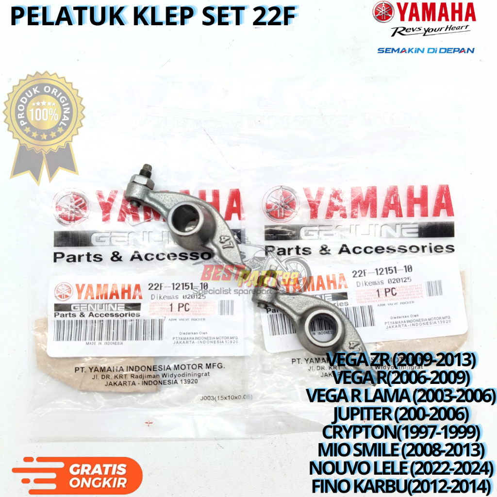 Pelatuk klep yamaha NOUVO, MIO SMILE,MIO SPORTY,JUPITER, 22F berkualitas original asli ori