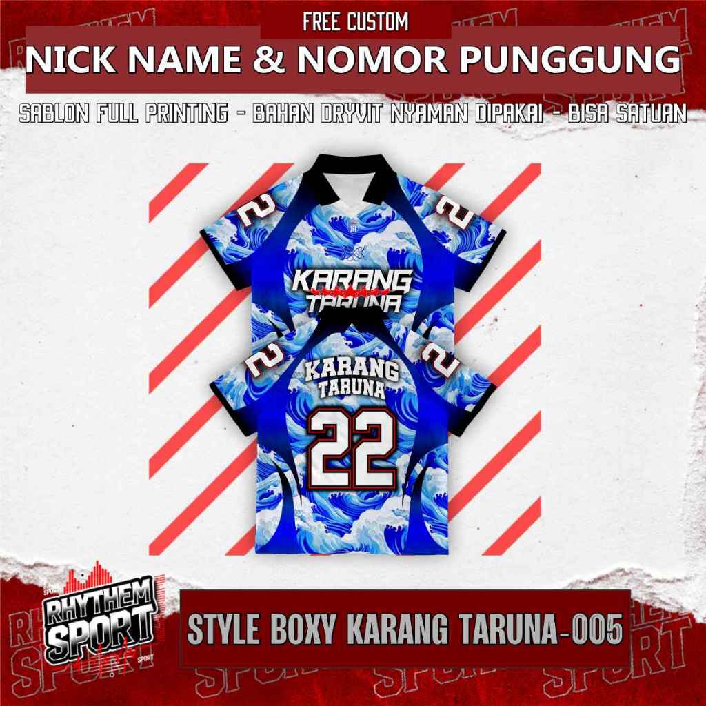 BAJU JERSEY SERAGAM KARANG TARUNA INDOESIA / FREE REQUEST TULISAN DAN NOMOR