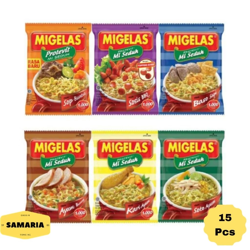 

1 Gantung Migelas Mi Instant Seduh All Varian (Isi 15 Pcs)
