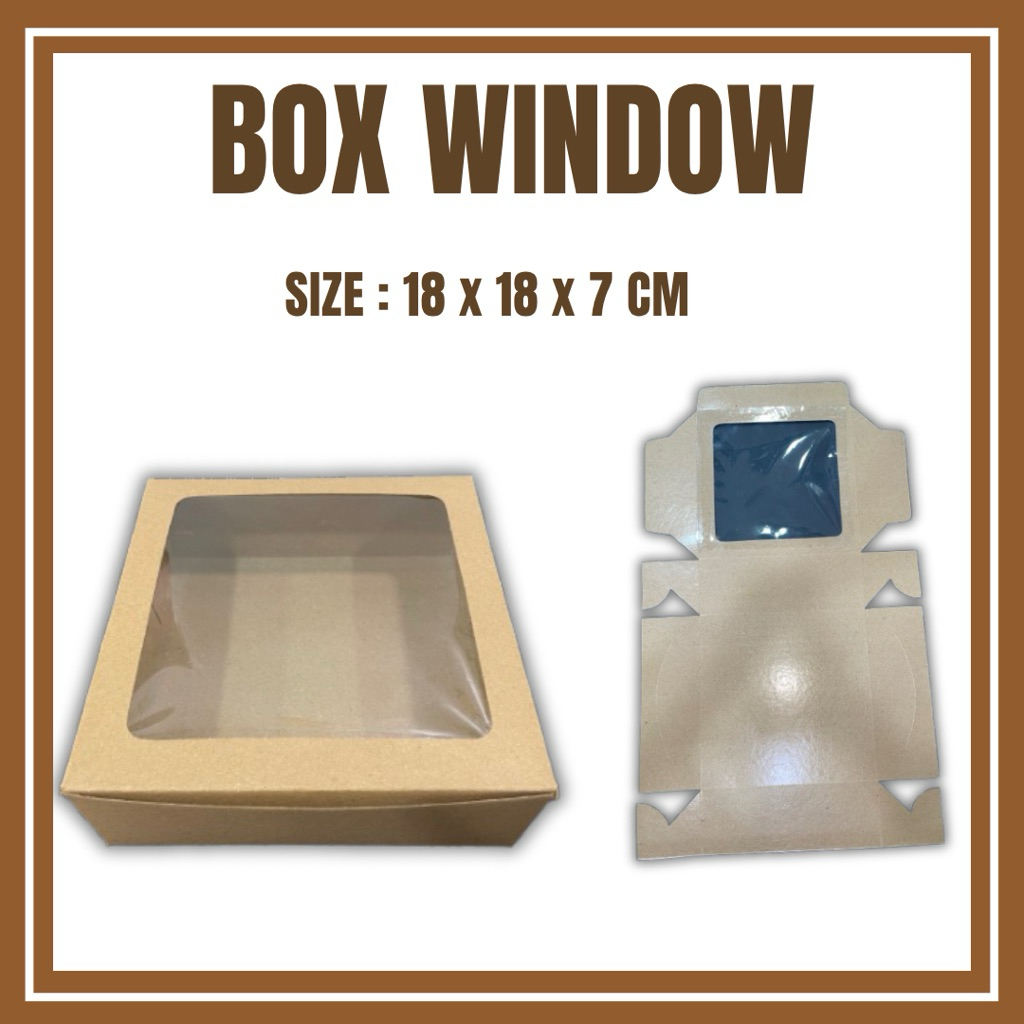 

Box Window Kotak Kue Kotak Nasi Uk 18 x 18 x 7 full laminasi kualitas premium