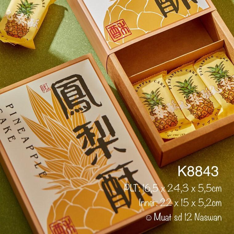 

Cake Box Roti Nastar Taiwan Kotak Kue Naswan Dus Nenas Pineapple 16x24x5 cm