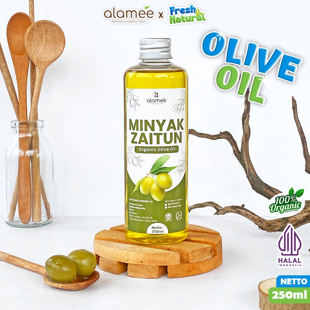 

ALAMEE Minyak Zaitun Untuk Diminum Olive Oil Extra Virgin Organic Organik Murni Asli Masak EVOO fresh and natural