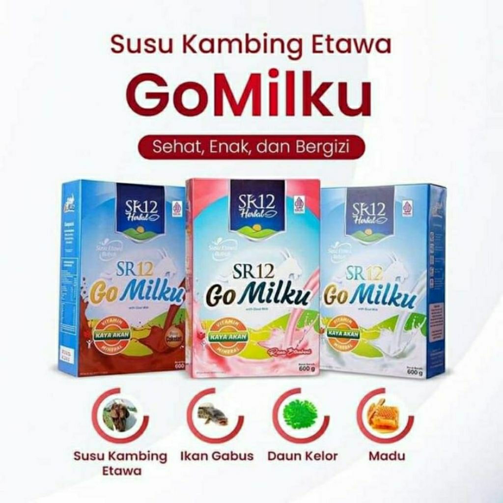 

SUSU KAMBING ETAWA BUBUK GOMILKU SR12 200gram. Susu enak untuk keluarga sehat