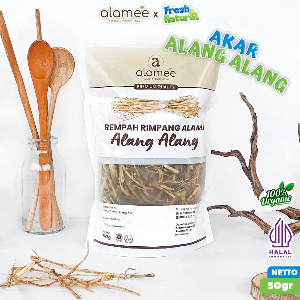 

ALAMEE Alang Alang Akar Rempah Cogon Grass Rempah Rimpang Organik Alami Bumbu Seasoning Masakan 50gr fresh and natural