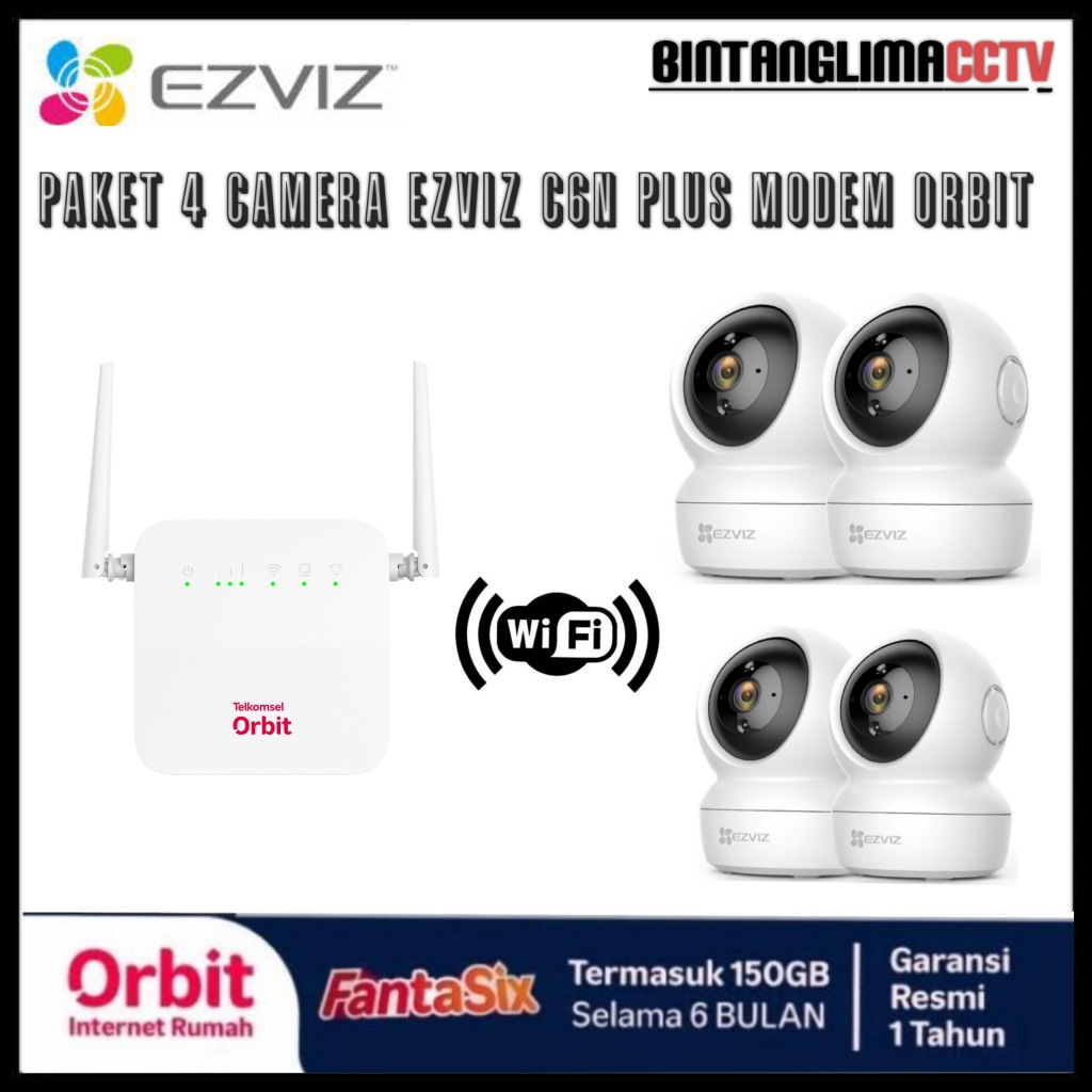 PAKET Ezviz C6N 1080P Ip Cam Cctv Bundling Telkomsel Orbit STAR G1
