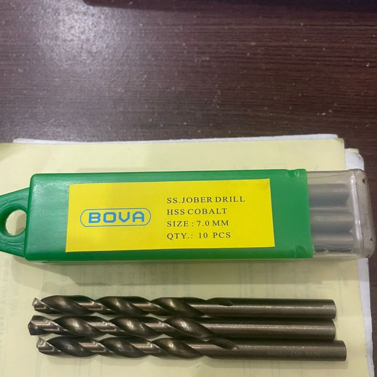 Mata Bor Besi Bova 7mm Mata Bor Besi HSS Cobalt Drill Kuning 7 mm Mata Bor Besi Bova 7 Mili