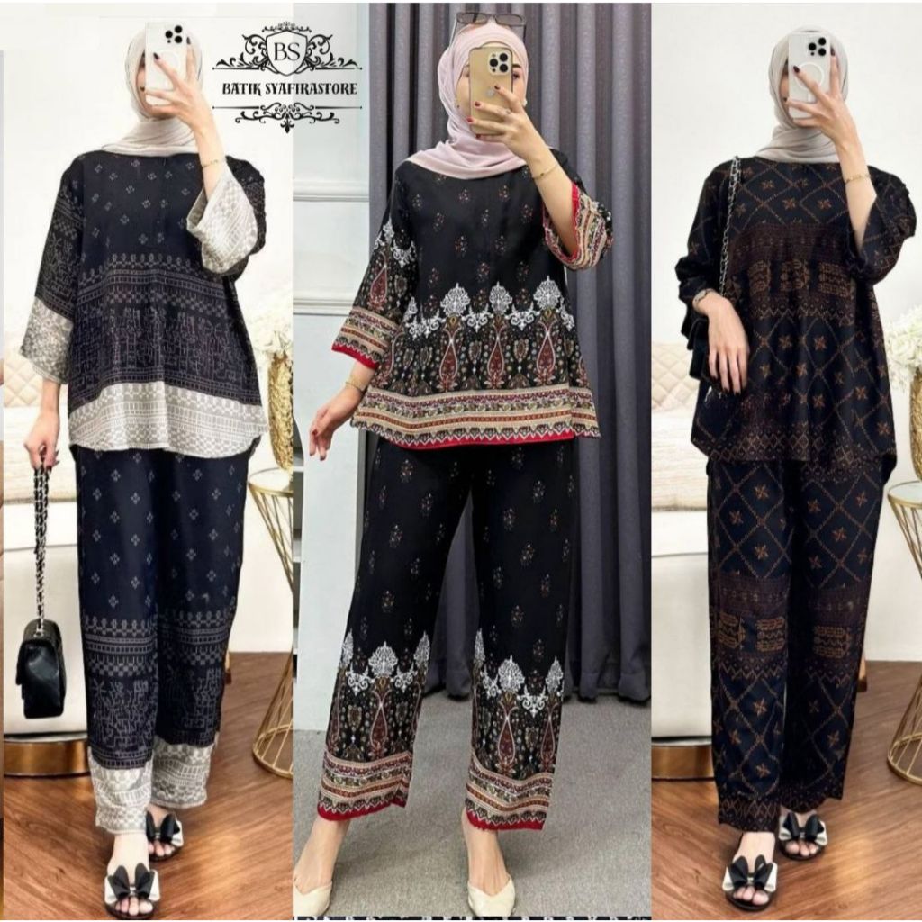 One Set Wanita Kekinian | One Set Hijab Ootd | Set Viscose | Setelan Wanita Rayon Viscose