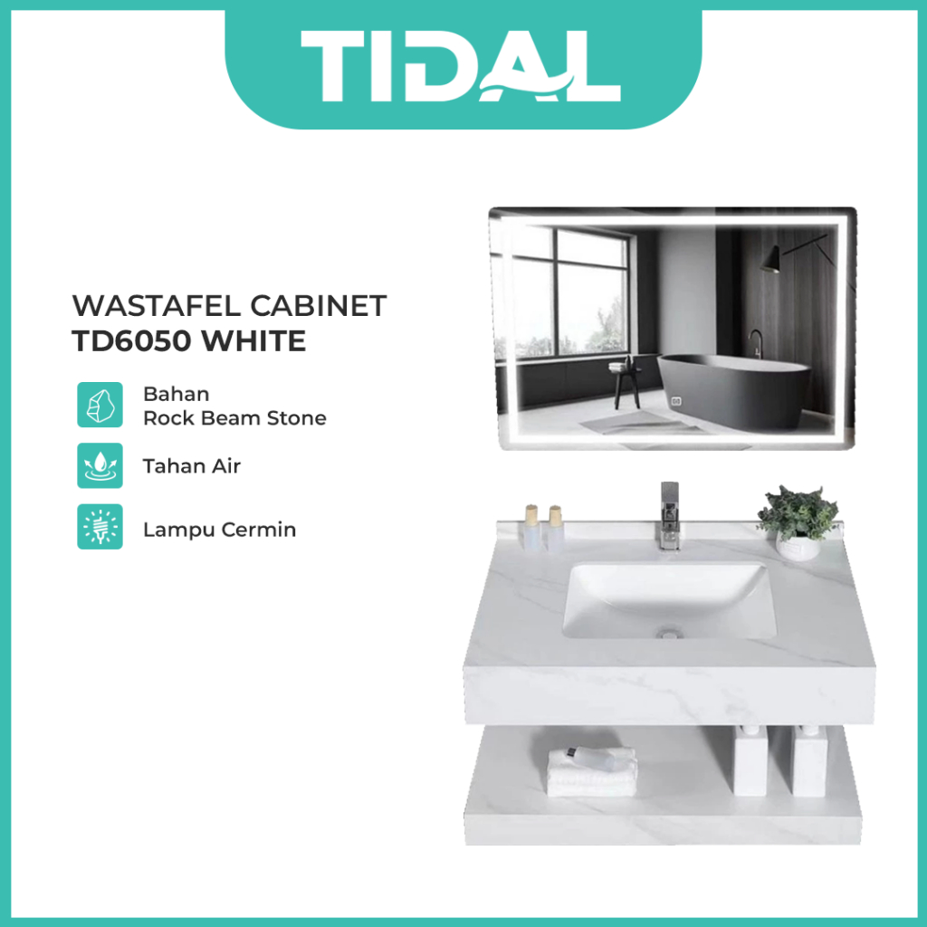 Wastafel Kabinet Minimalis Cermin Kamar Mandi Tidal TD6050