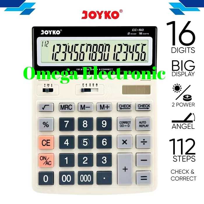 

Joyko CC50 Calculator Kalkulator CC-50 16 Digits Check Correct CC 50