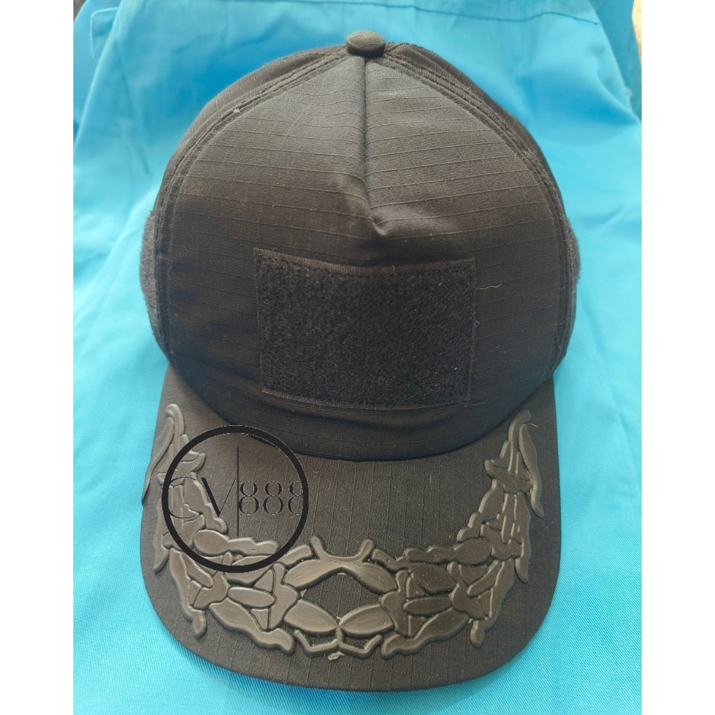 Topi Jaring Tactical Padi Kapas Rubber - Topi Jaring Hitam Gol IV Rubber - Topi Jaring Rubber Karet