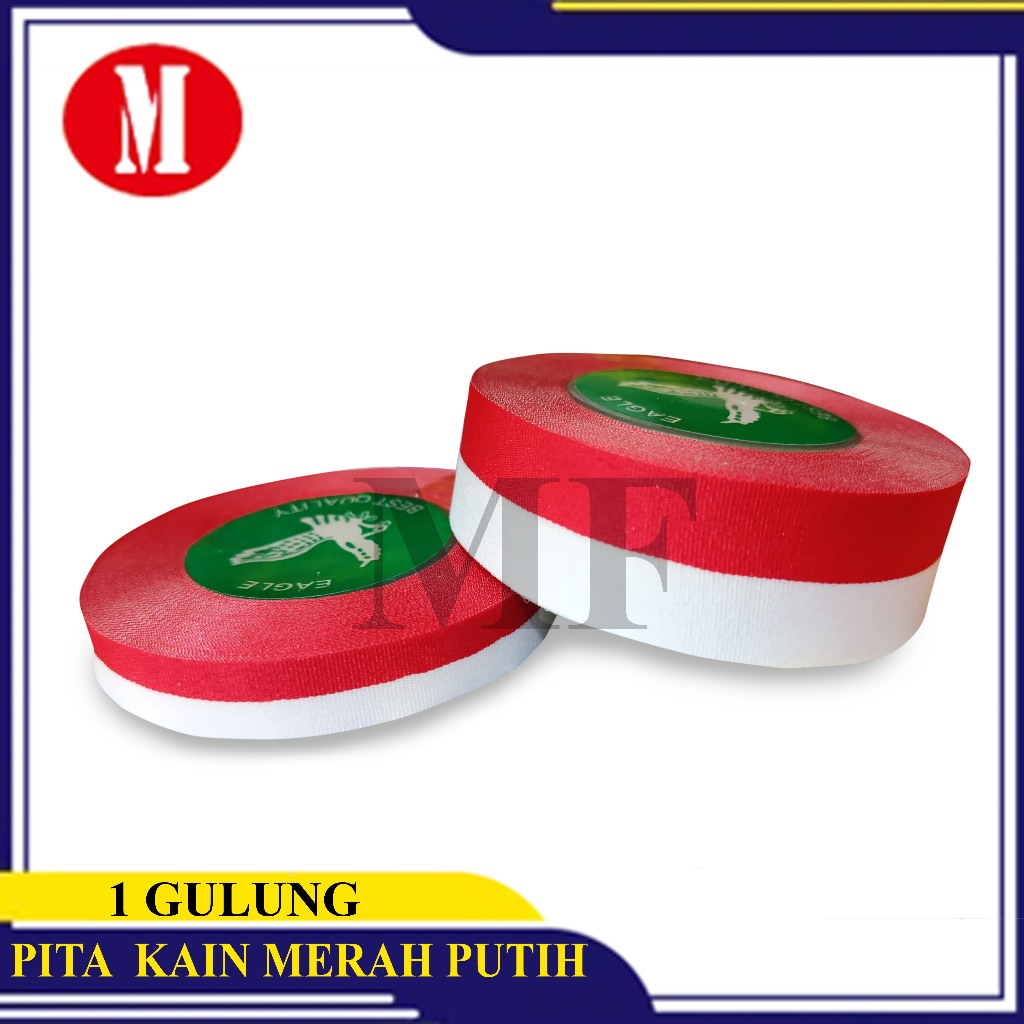 

Pita kain merah putih 1 inch 1/2 inch / merdeka 17 Agustus