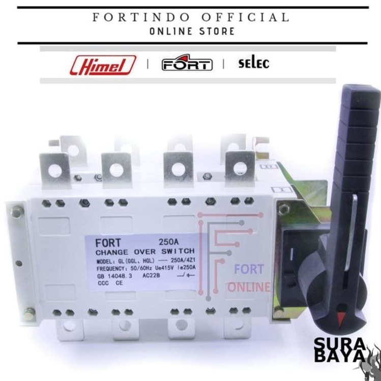 COS Change over switch 1250A 4 pole ohm saklar FORT PANEL