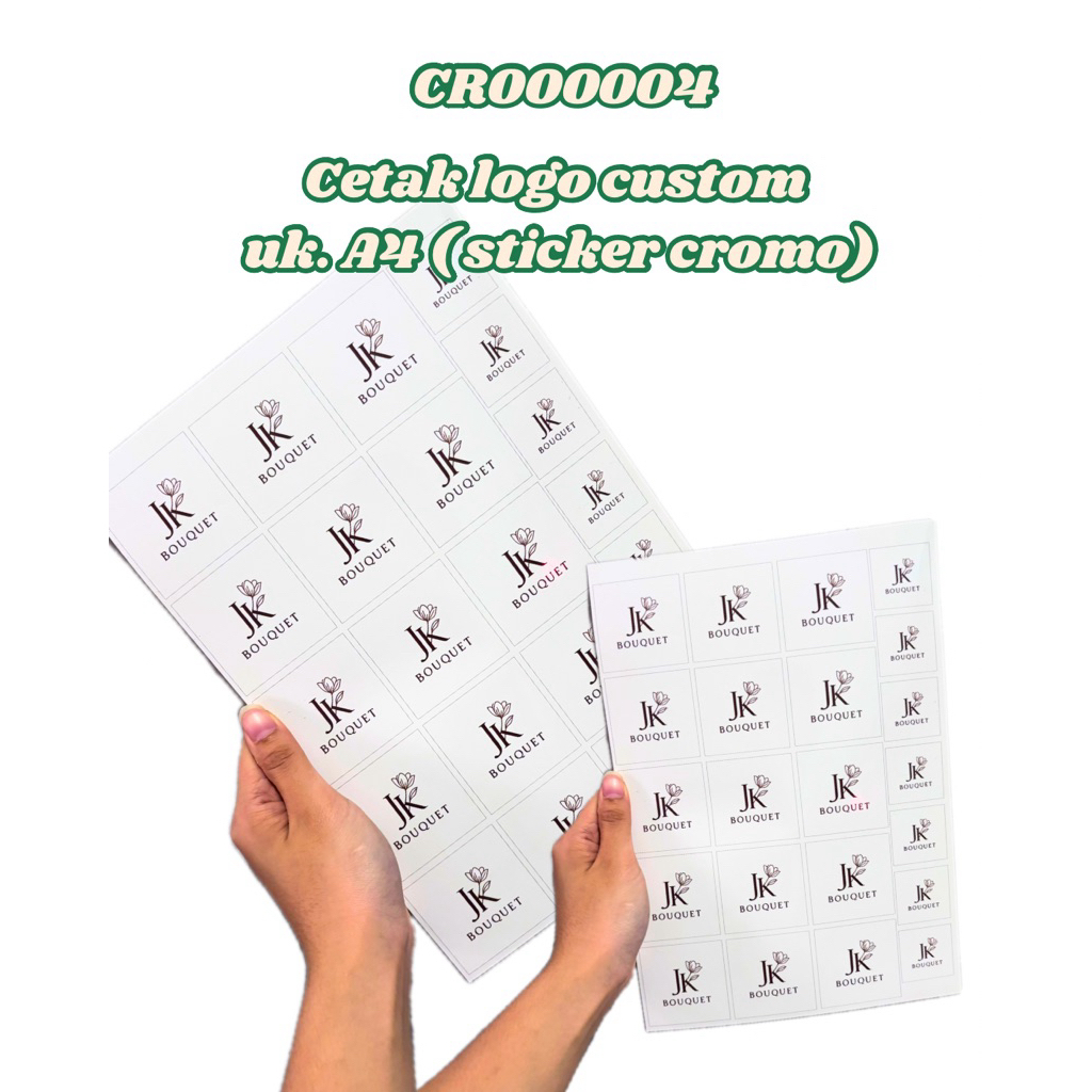

CR000004 cetak logo custom bebas kertas sticker crome