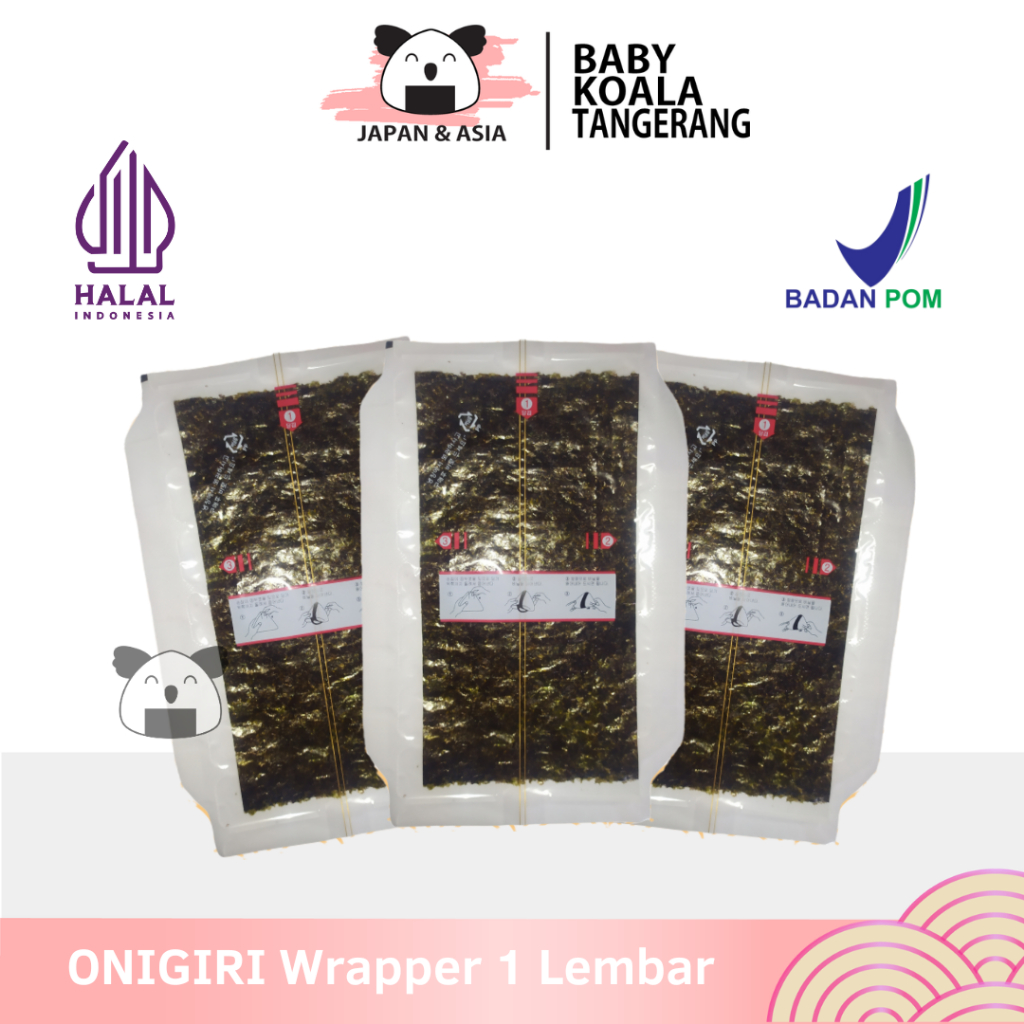 

ONIGIRI Wrapper 1 Lembar Halal │ Lembar Rumput Laut Import untuk Nasi Kepal Onigiri - BKT
