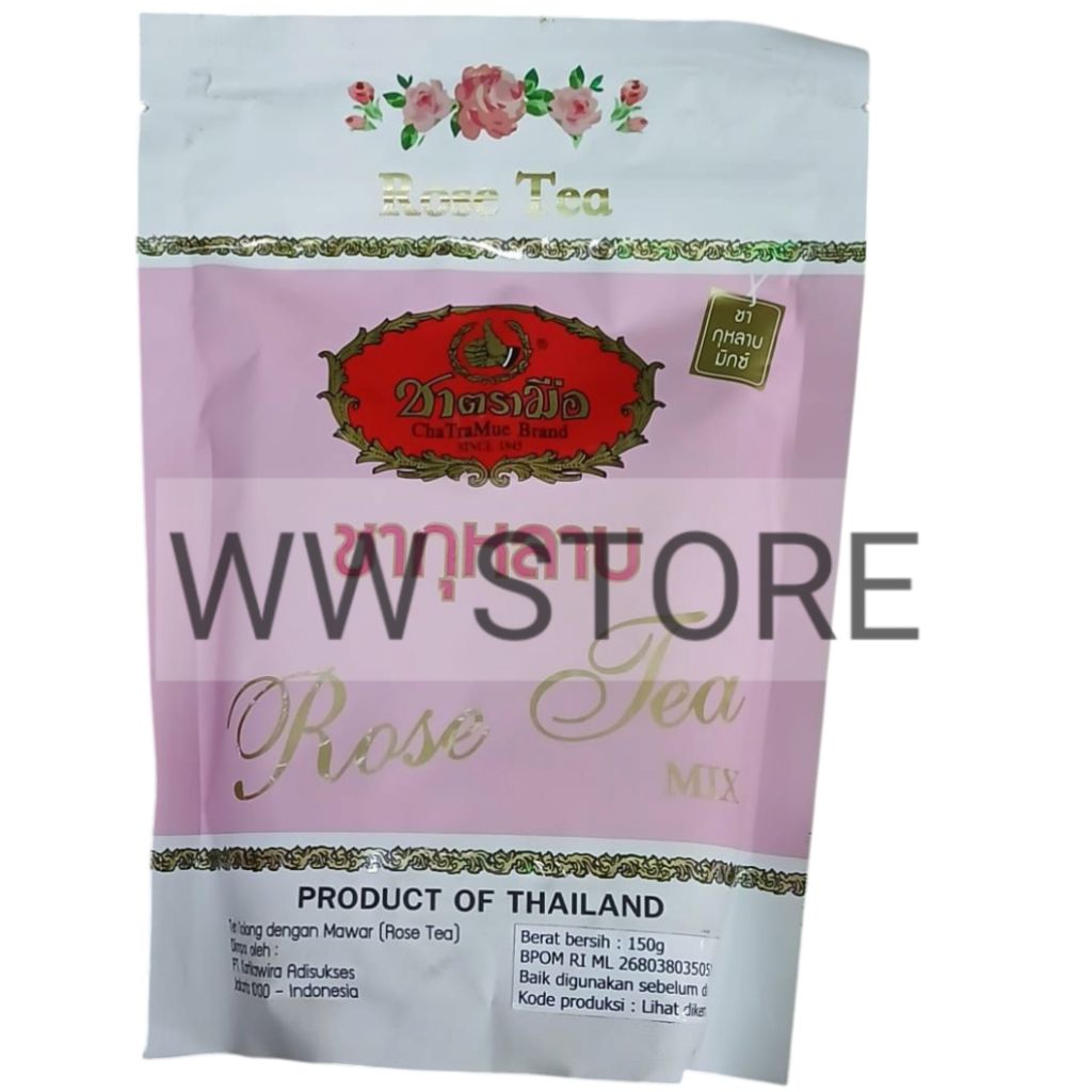 

Teh Oolong dengan bunga mawar Thai Thailand ChaTraMue Cha Tra Mue Brand Rose Tea Mix 150g