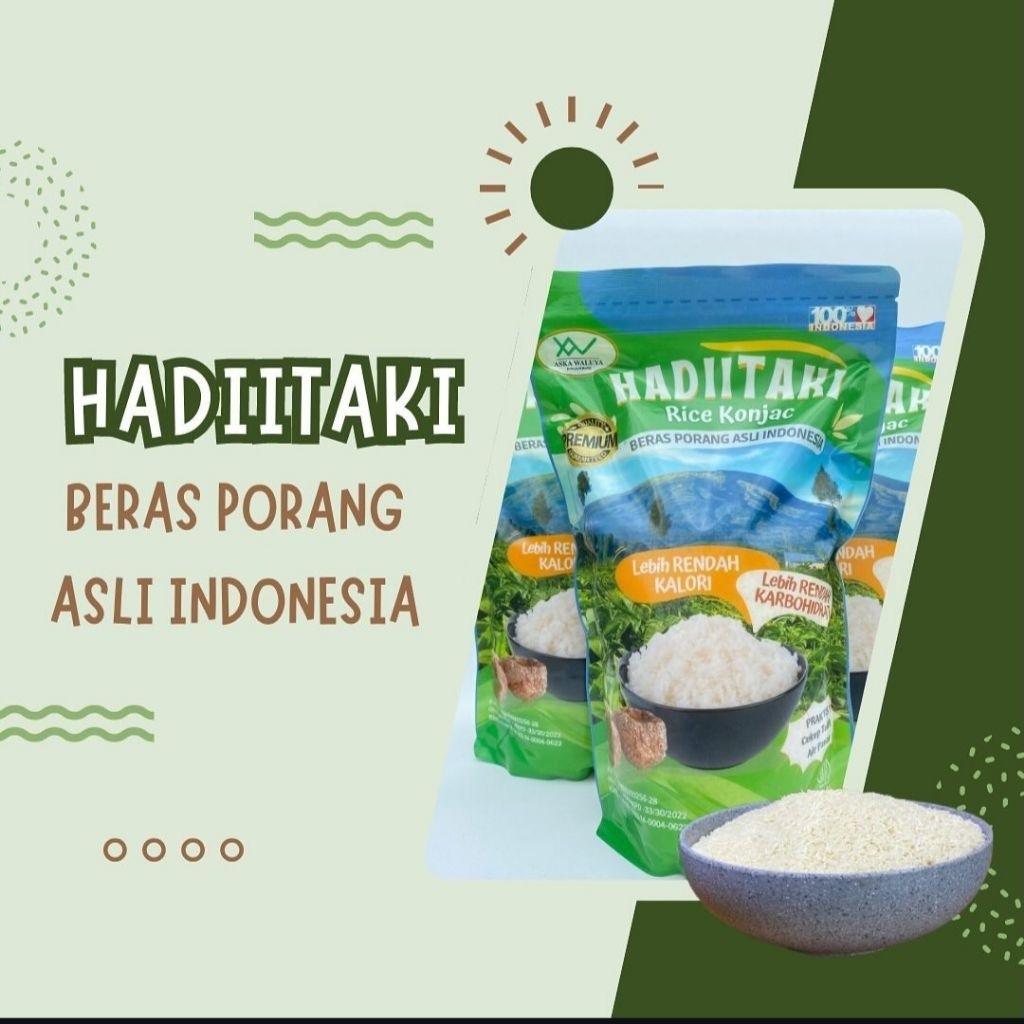 

Beras Porang Rice Konjac Hadiitaki Kemasan 1kg