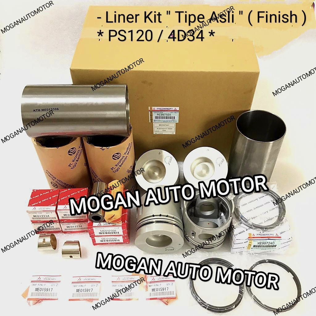 LINER KIT BORING SET KIT ASSY PISTON RING SET PS120 COLT DIESEL 4D34 ORIGINAL TIPE ASLI